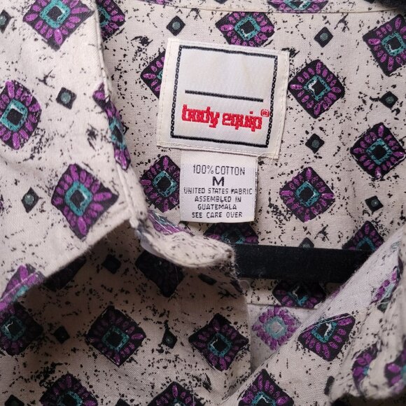 Vintage 90s Body Equip Short Sleeve Collared Button Up, Men's Medium - Picture 3 of 5